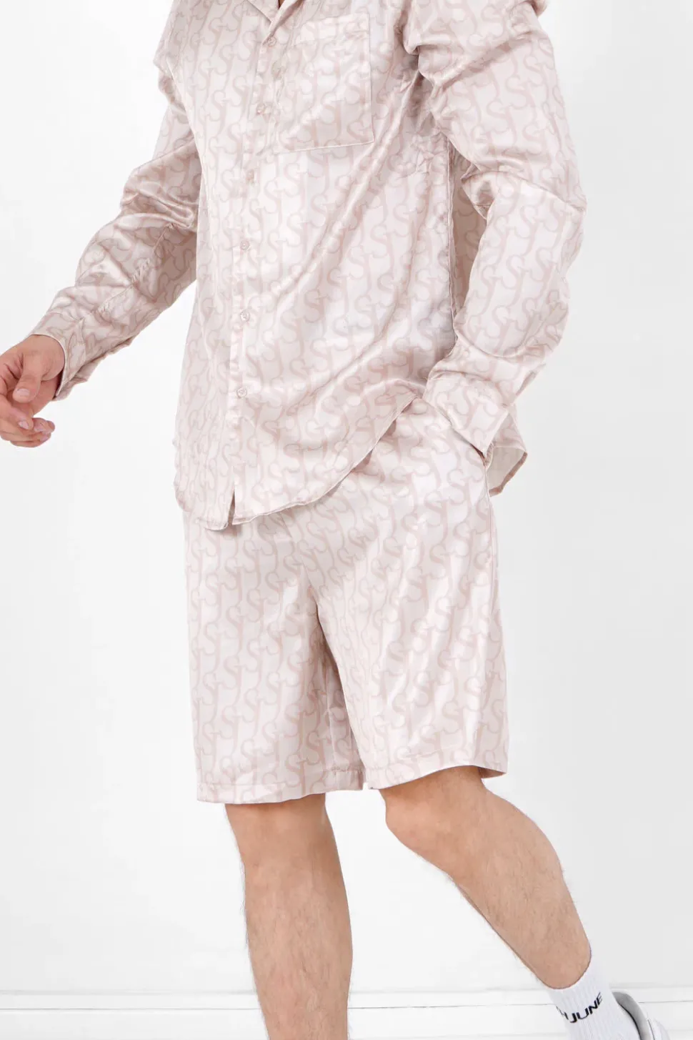Short Satine Monogramme Beige