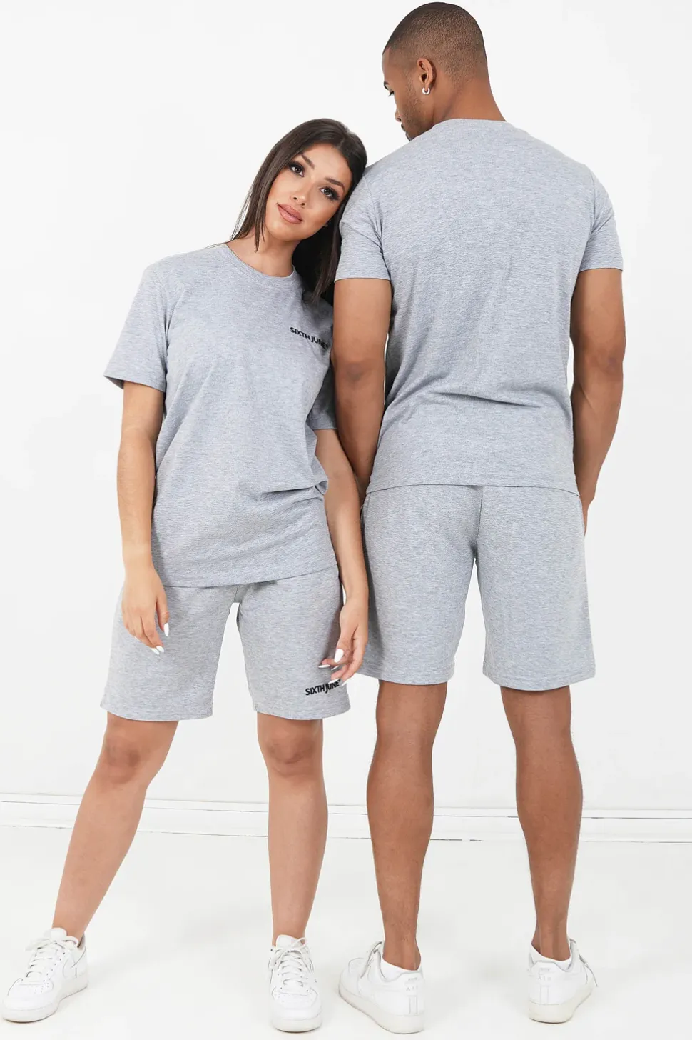 Short Soft Logo Brode Gris