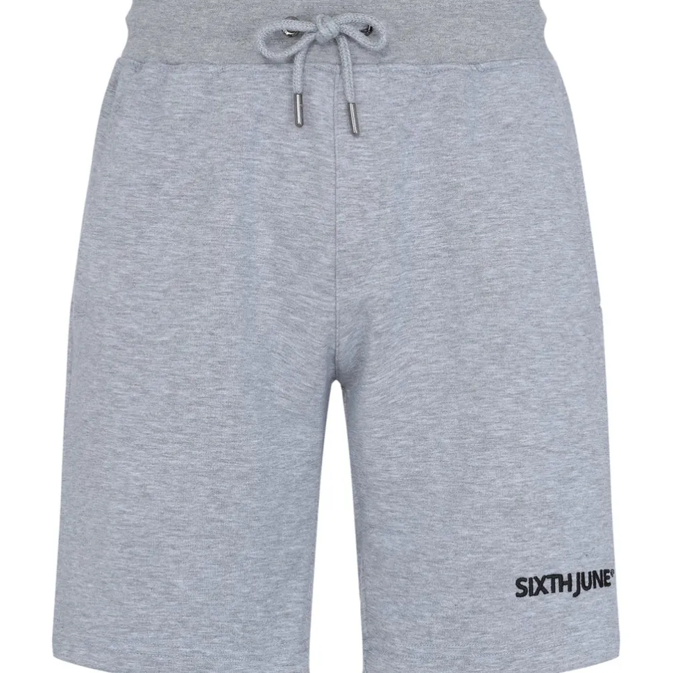 Short Soft Logo Brode Gris