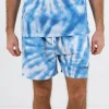 Short Tie Dye Logo Bleu