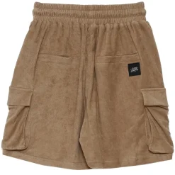 Short Tissu Bouclette Beige Fonce