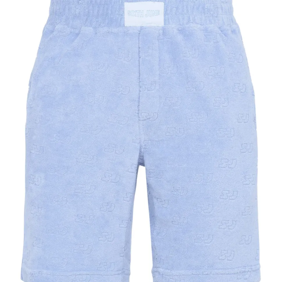 Short Towel Monogramme Bleu Clair