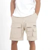 Short Utilitaire Logo Beige