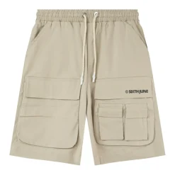 Short Utilitaire Logo Beige