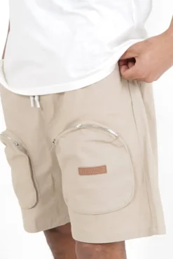 Short Utilitaire Poches Beige