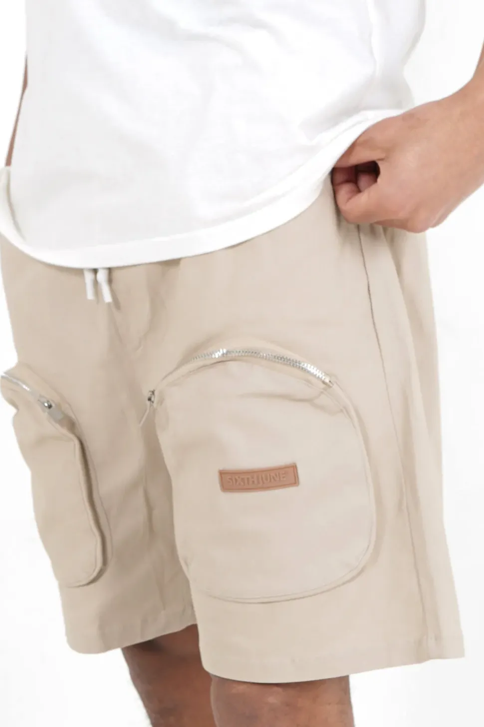 Short Utilitaire Poches Beige