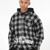 Surchemise Tartan Capuche Gris
