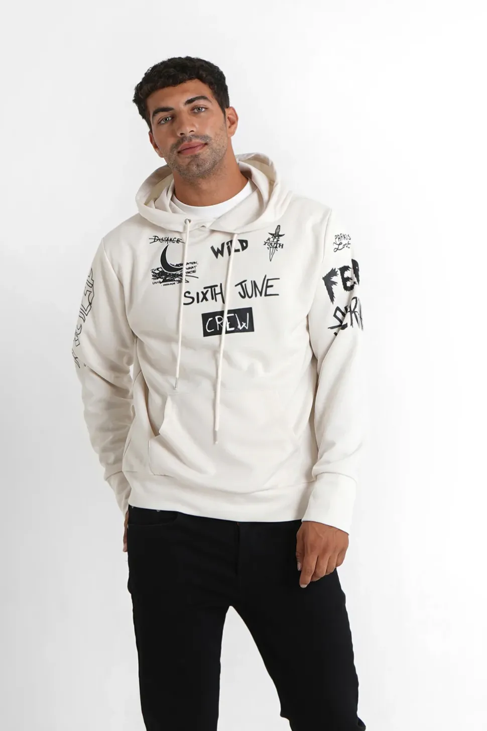 Sweat A Capuche Crew Beige