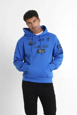 Sweat A Capuche Crew Bleu Fonce