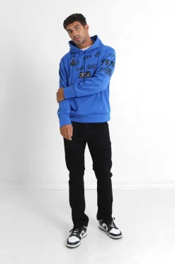 Sweat A Capuche Crew Bleu Fonce