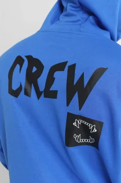 Sweat A Capuche Crew Bleu Fonce