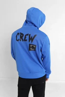 Sweat A Capuche Crew Bleu Fonce