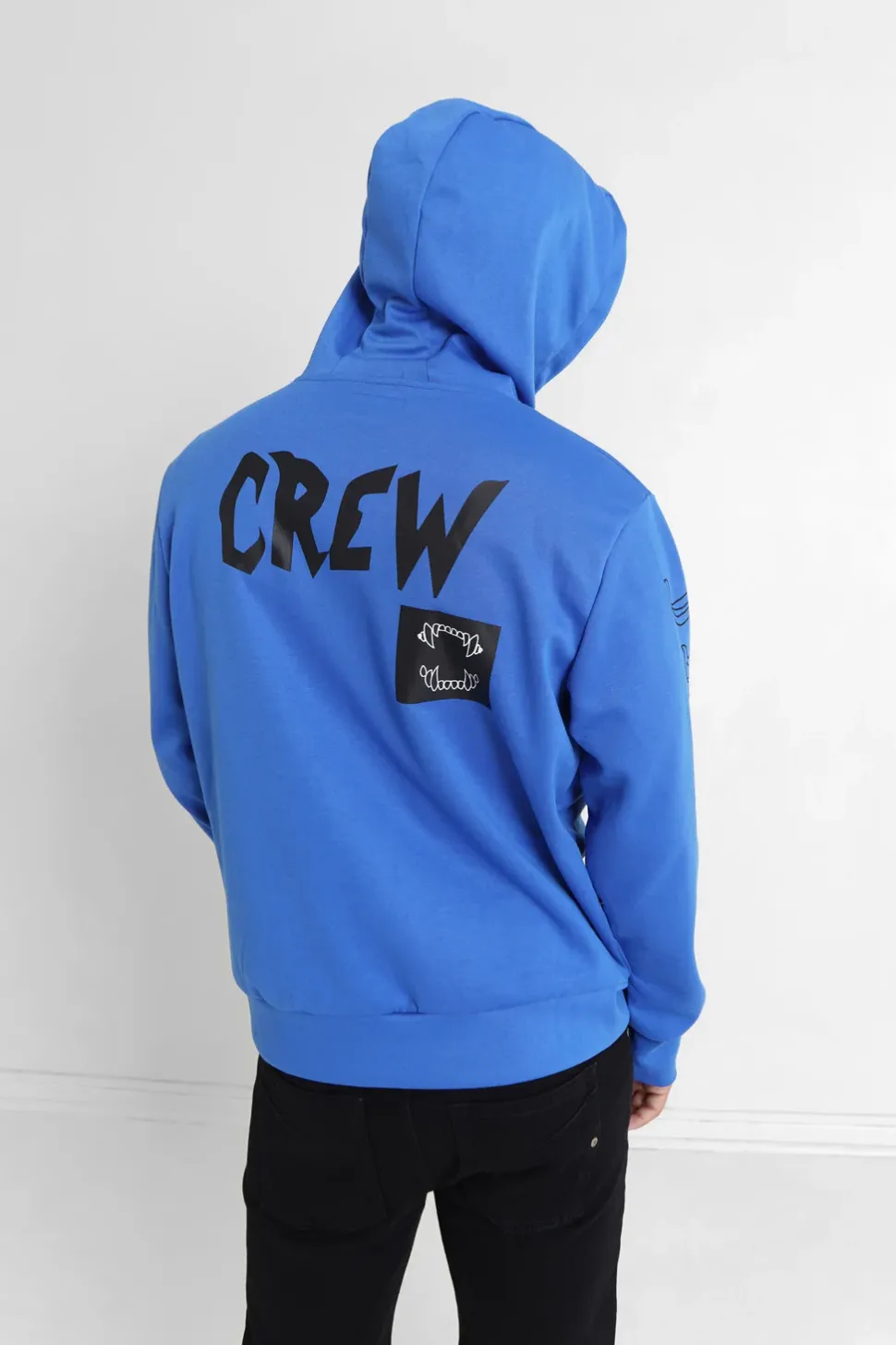 Sweat A Capuche Crew Bleu Fonce