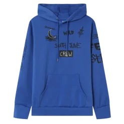 Sweat A Capuche Crew Bleu Fonce