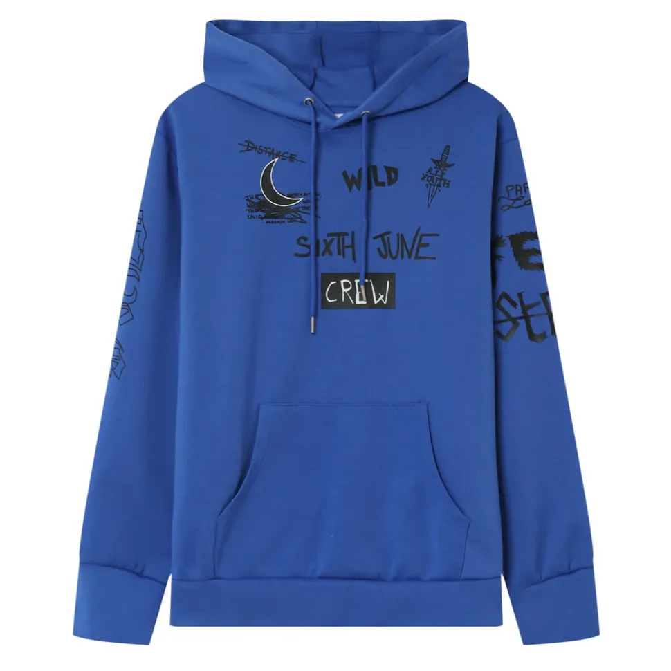 Sweat A Capuche Crew Bleu Fonce