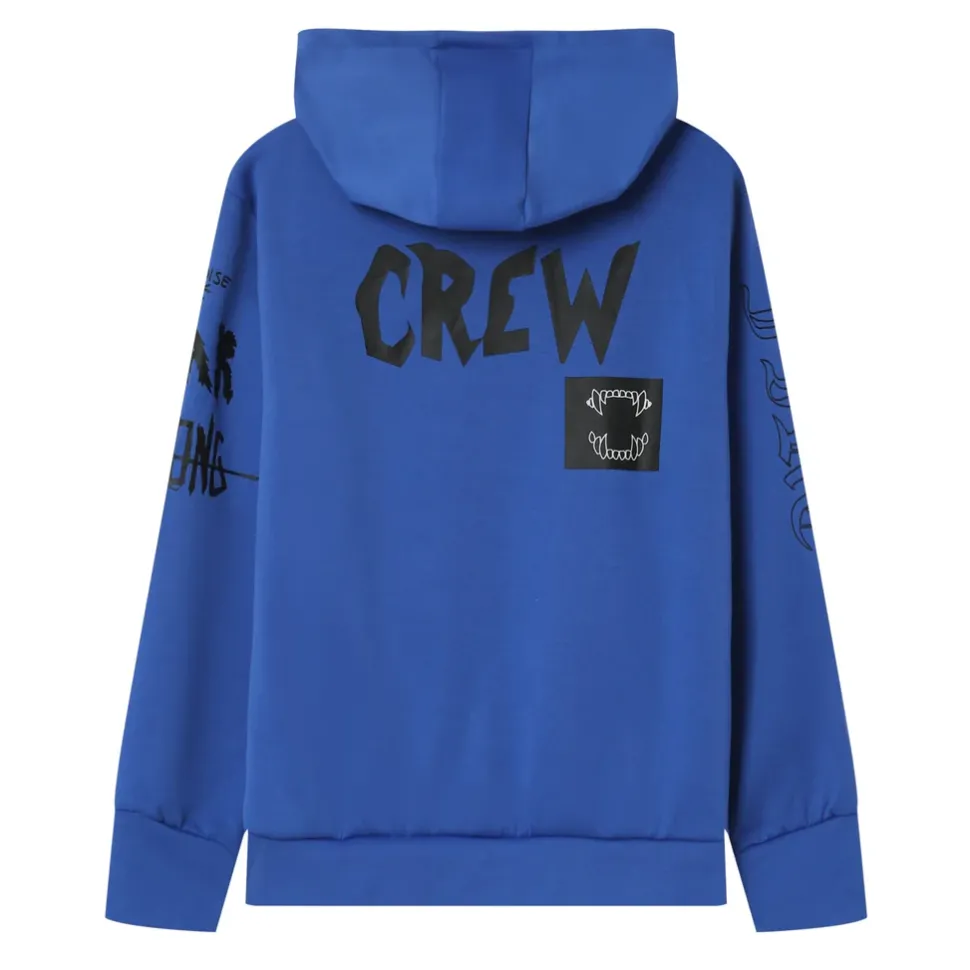 Sweat A Capuche Crew Bleu Fonce