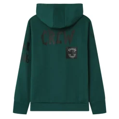Sweat A Capuche Crew Vert Fonce