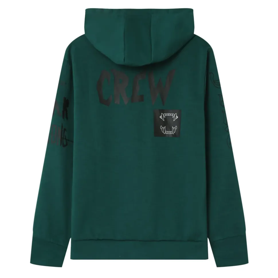 Sweat A Capuche Crew Vert Fonce