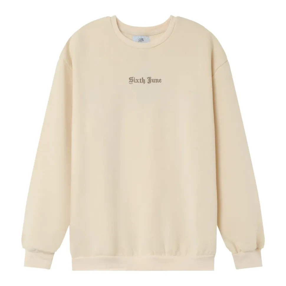 Sweat Broderies Crew Beige