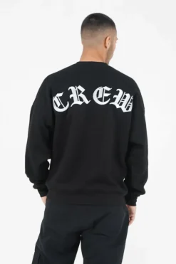 Sweat Broderies Crew Oversize Noir