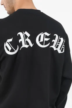 Sweat Broderies Crew Oversize Noir