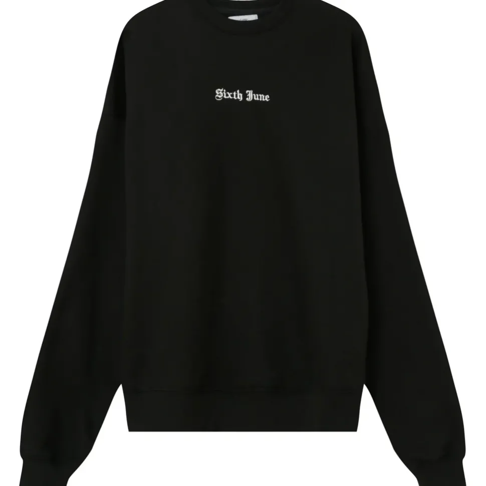 Sweat Broderies Crew Oversize Noir