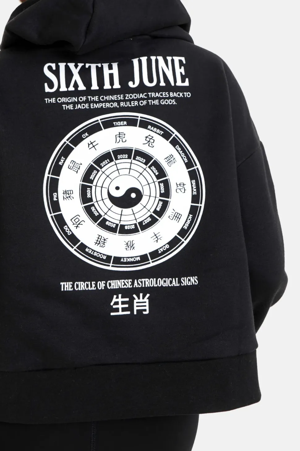 Sweat Capuche Astrologie Chinese Noir