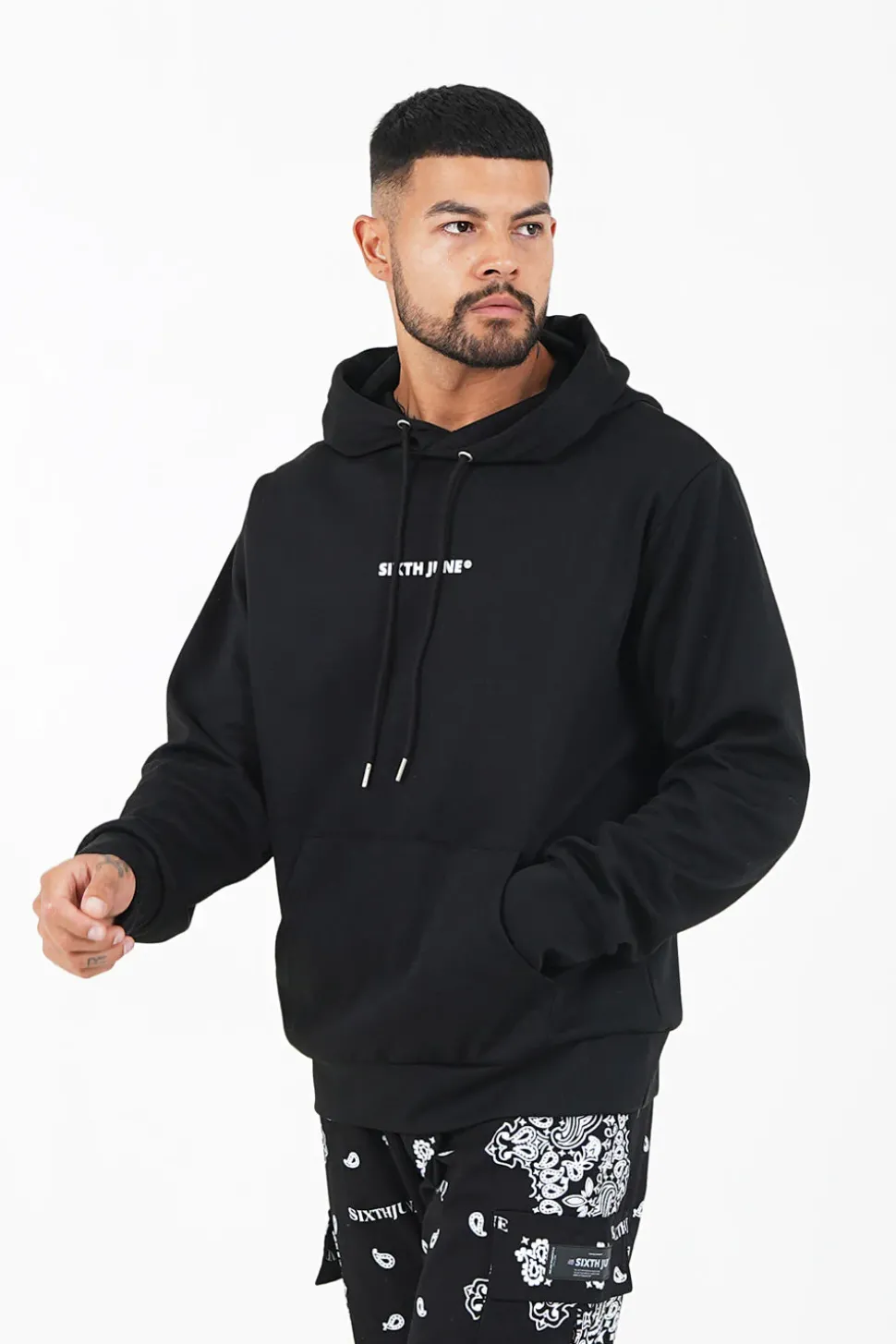 Sweat Capuche Bandana Noir