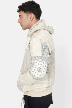 Sweat Capuche Bandana Patchwork Beige