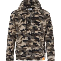 Sweat Capuche Camouflage Zip Vert Kaki