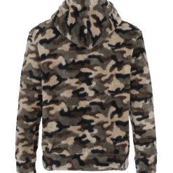 Sweat Capuche Camouflage Zip Vert Kaki