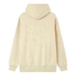 Sweat Capuche Citation Molletonne Beige