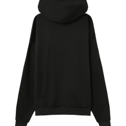 Sweat Capuche Coeur Brode Molletonne Noir