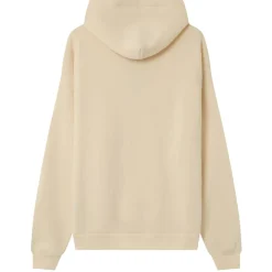 Sweat Capuche Coeur Brode Molletonne Beige Clair