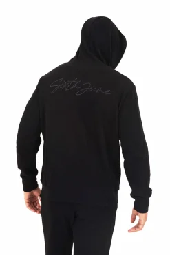 Sweat Capuche Cotele Cordon Noir