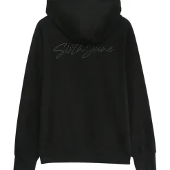 Sweat Capuche Cotele Cordon Noir