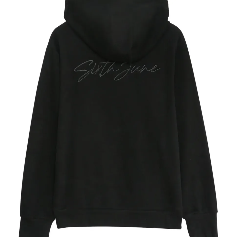 Sweat Capuche Cotele Cordon Noir