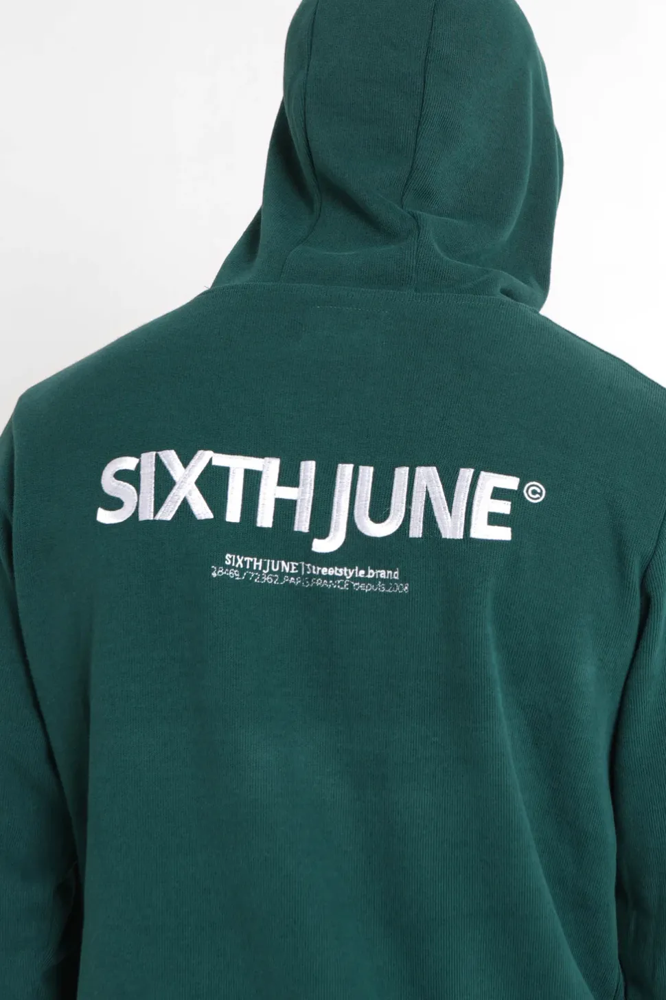 Sweat Capuche Cotele Patch Vert Fonce