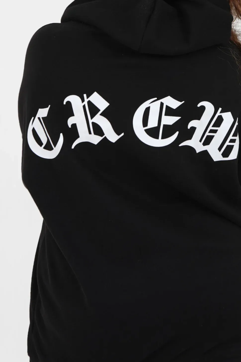 Sweat Capuche Crew Manches Curve Noir