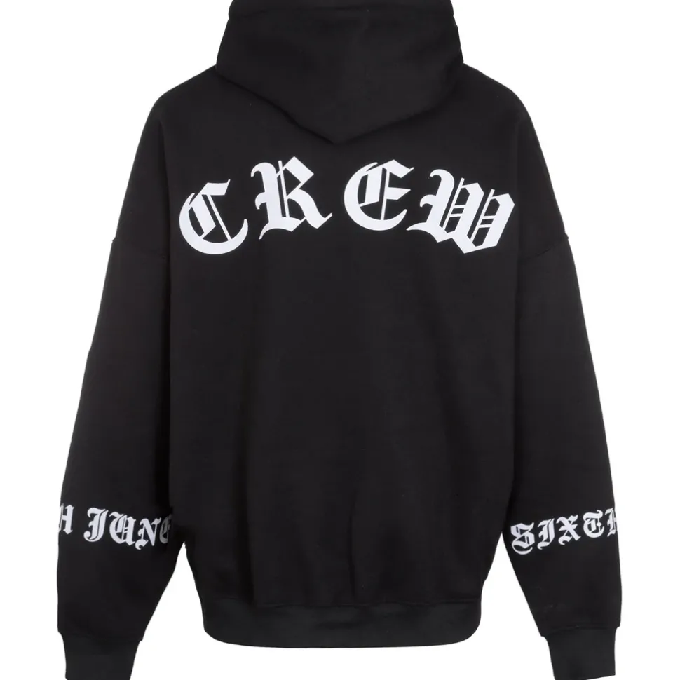 Sweat Capuche Crew Manches Curve Noir