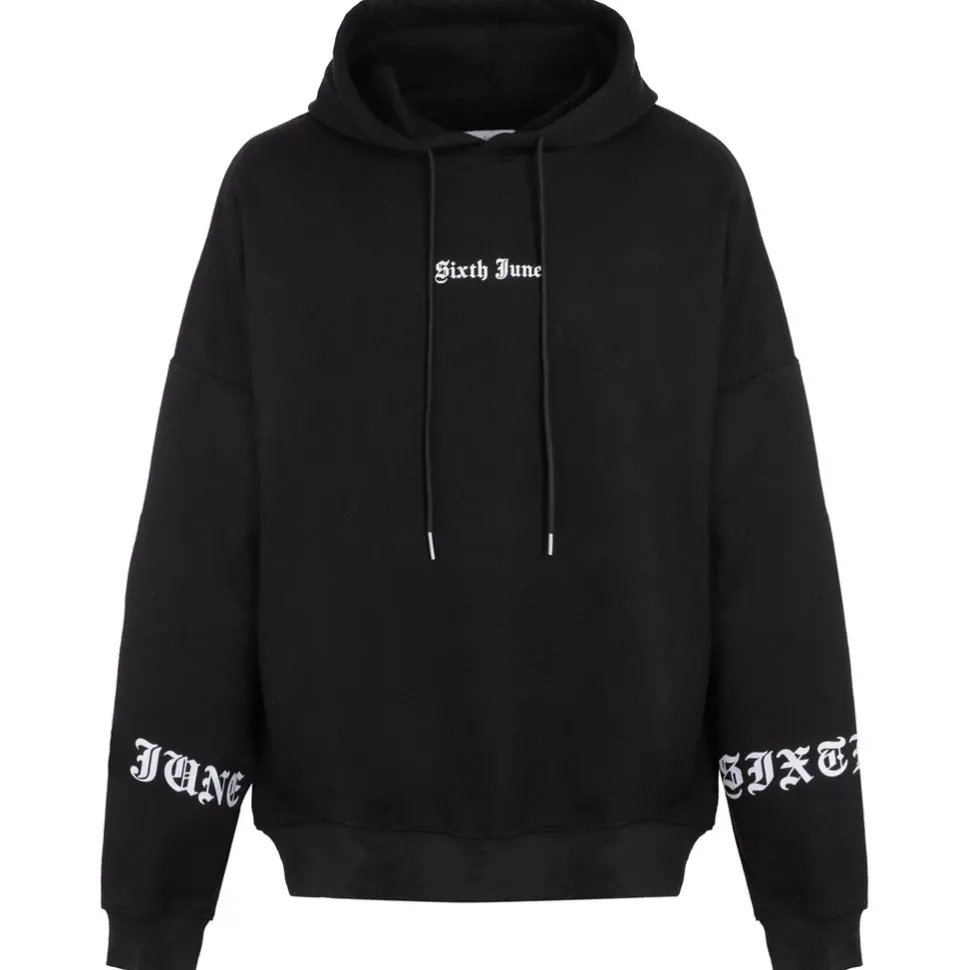 Sweat Capuche Crew Manches Curve Noir