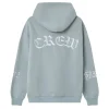 Sweat Capuche Crew Molletonne Bleu Clair