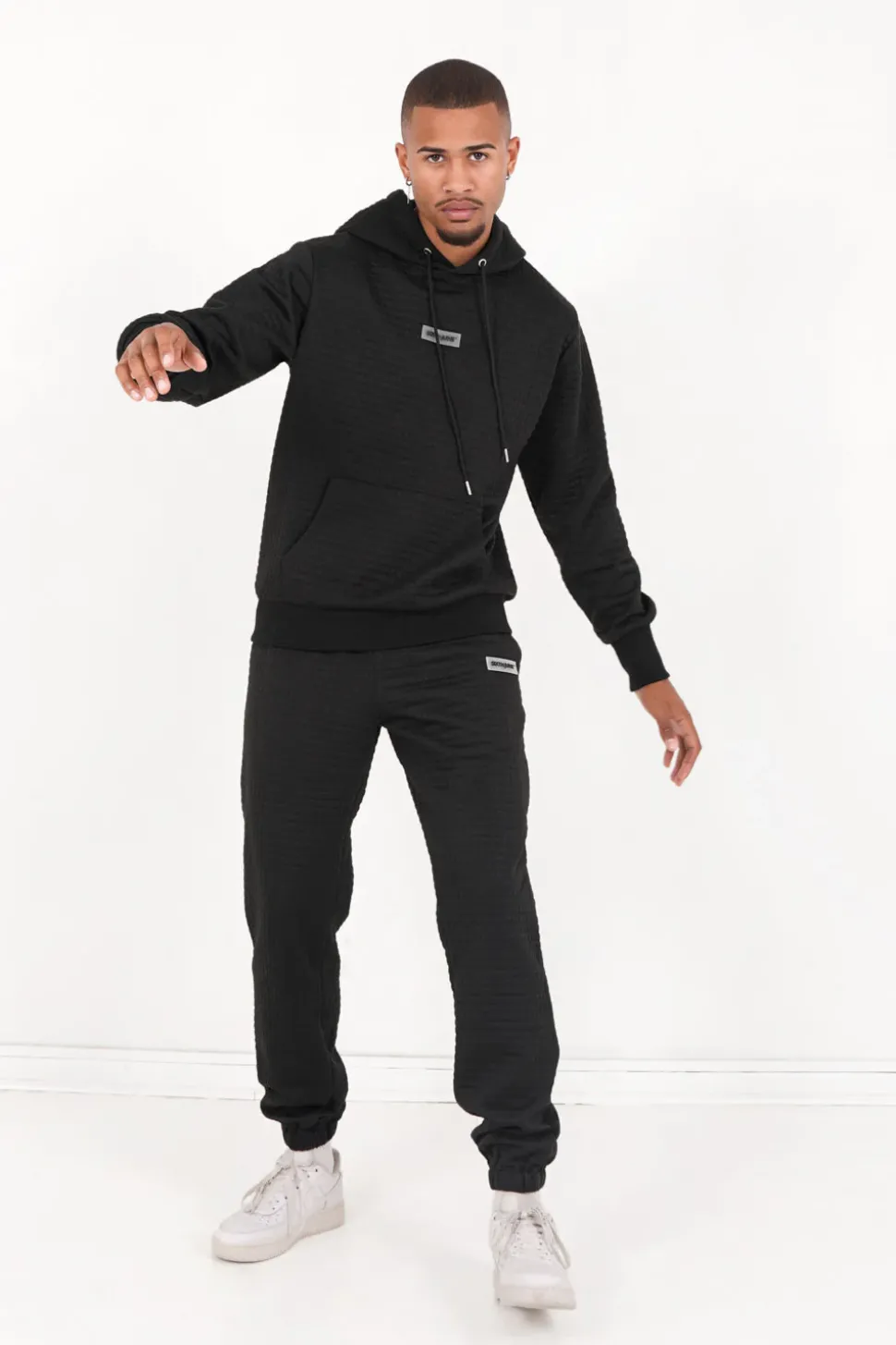 Sweat Capuche Gaufre Noir