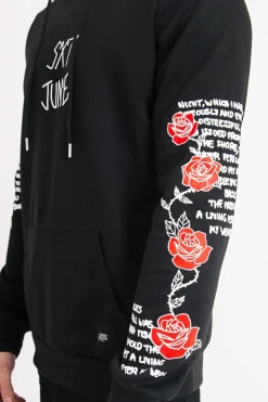 Sweat Capuche Imprime Tete De Mort Noir Blanc