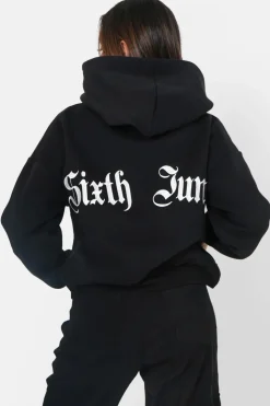 Sweat Capuche Logo Gothique Noir