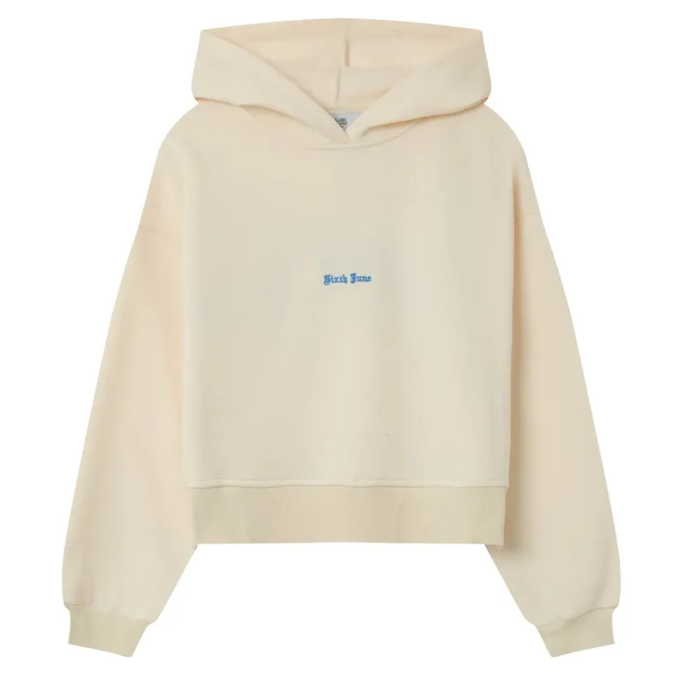 Sweat Capuche Logo Gothique Beige