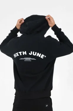 Sweat Capuche Logo Incurve Noir