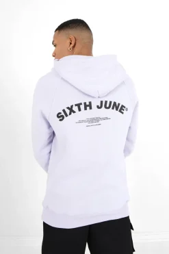 Sweat Capuche Logo Incurve Violet Clair