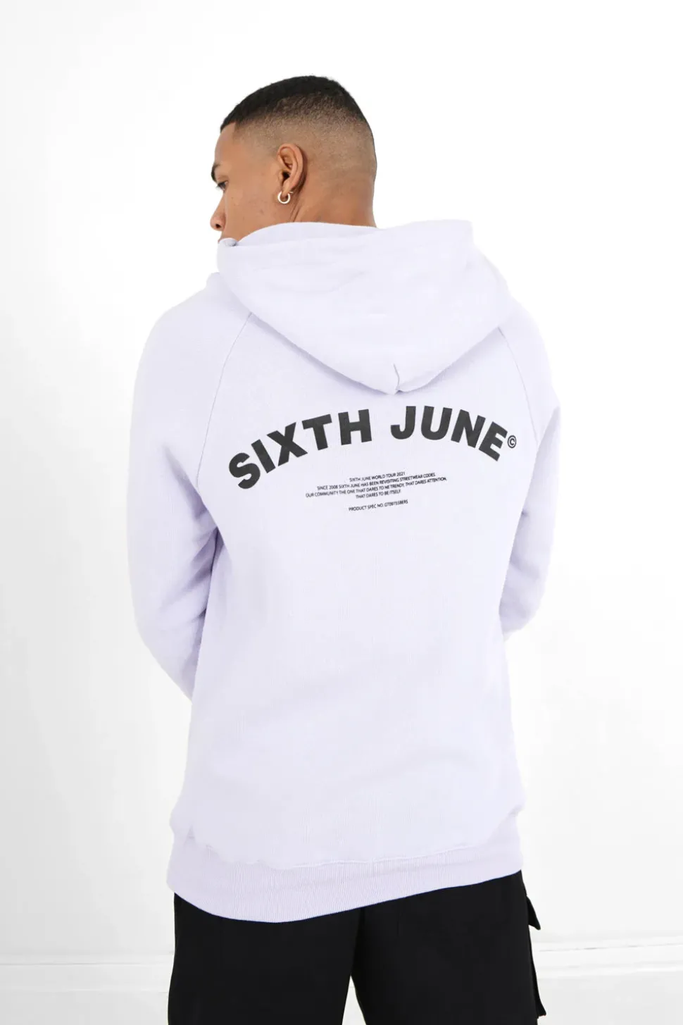 Sweat Capuche Logo Incurve Violet Clair