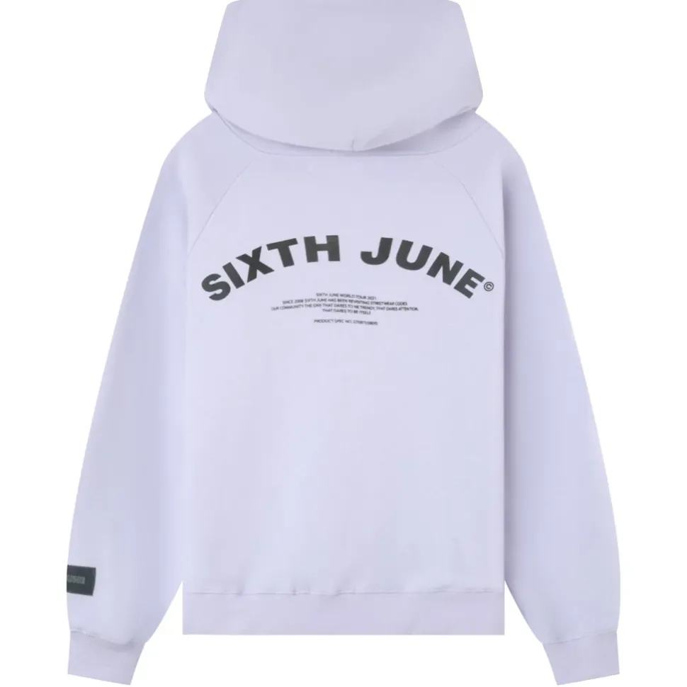 Sweat Capuche Logo Incurve Violet Clair